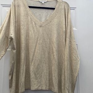 CAbi V Neck Gold Shimmer Top large